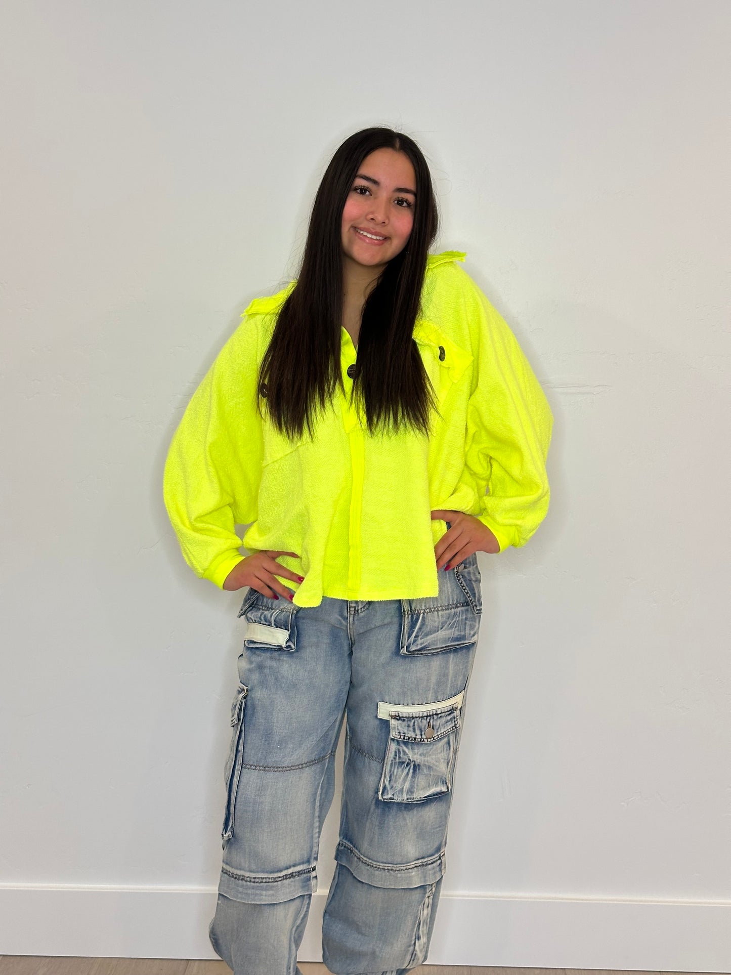 Neon Yellow Loose Fit Top