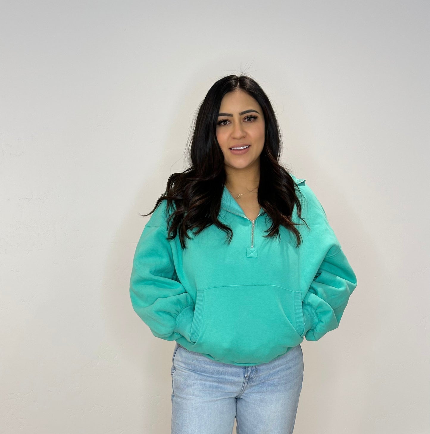 Half-Zip Kangaroo Pocket Hoodie