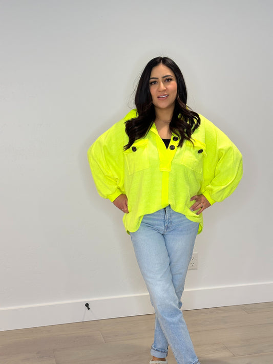 Neon Yellow Loose Fit Top